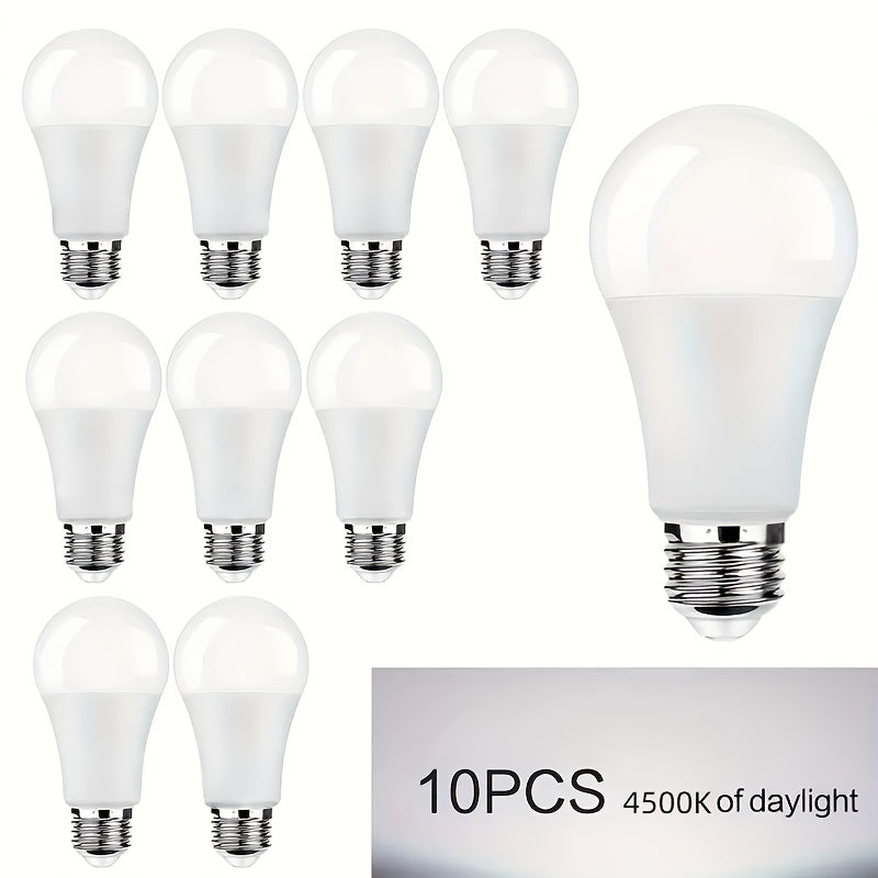 10 Pack A19 E26 LED Light Bulbs 1100 Lumens, 15,000 hrs, 100W, 85+ CRI Rendering, Non-Dimmable