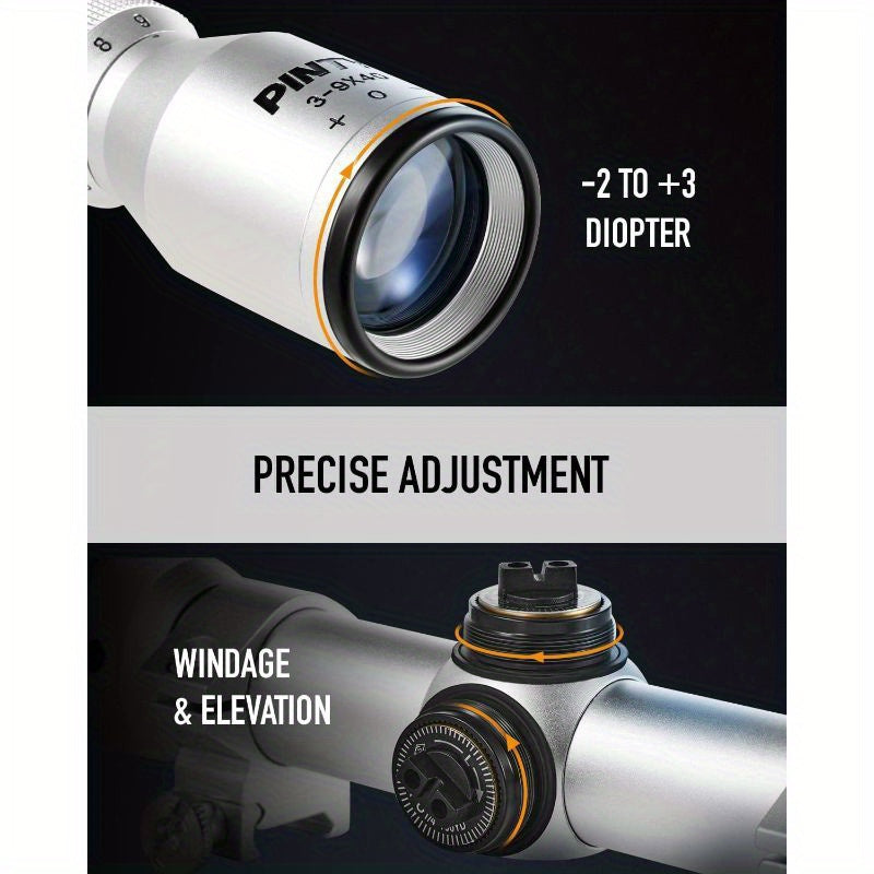 Pinty 3-9X40 Red Green Rangefinder Illuminated Optical Rifle Scope