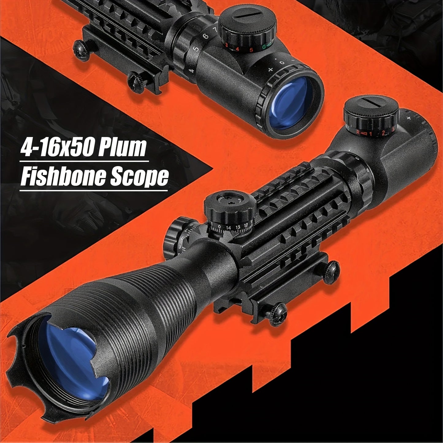 4-16X50 Rifle Scope, Adjustable Red And Green Optical Lightweight Scope, Illuminated Rangefinder