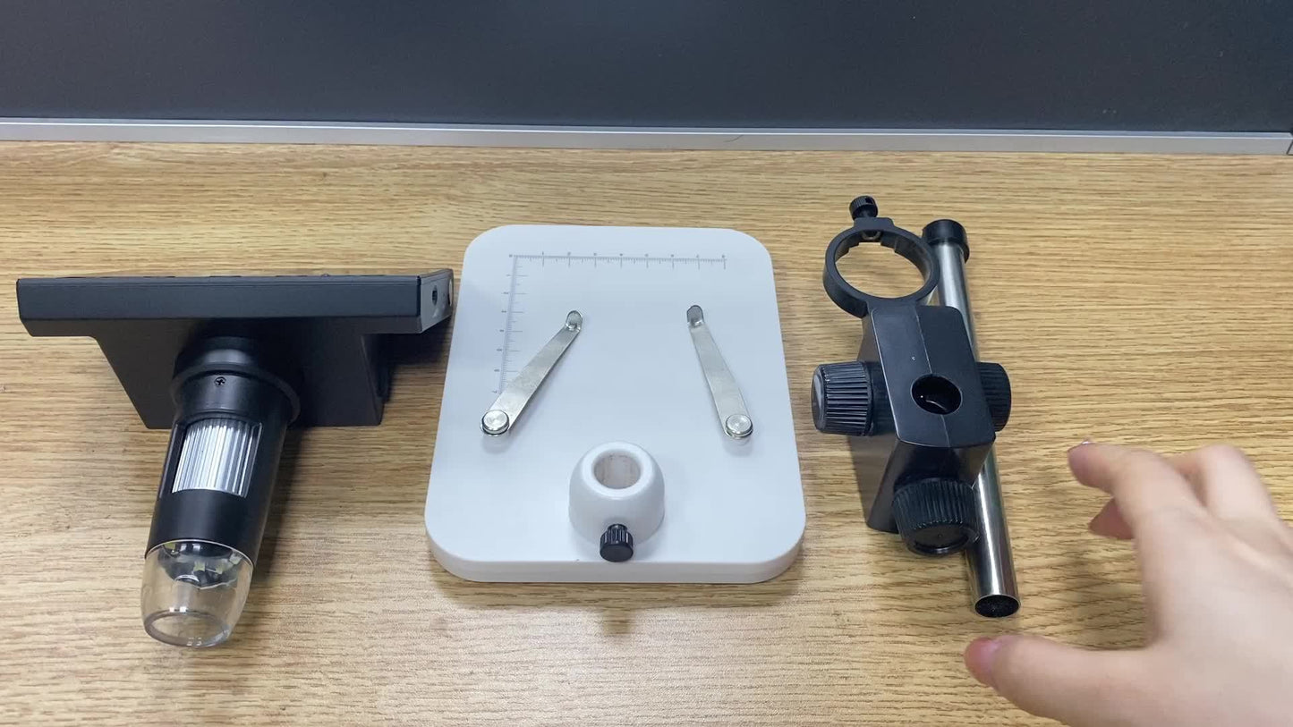 1000x Coin Microscope - 4.3inch Digital Microscope With 8 Adjustable LED Lights, 8GB TF Card