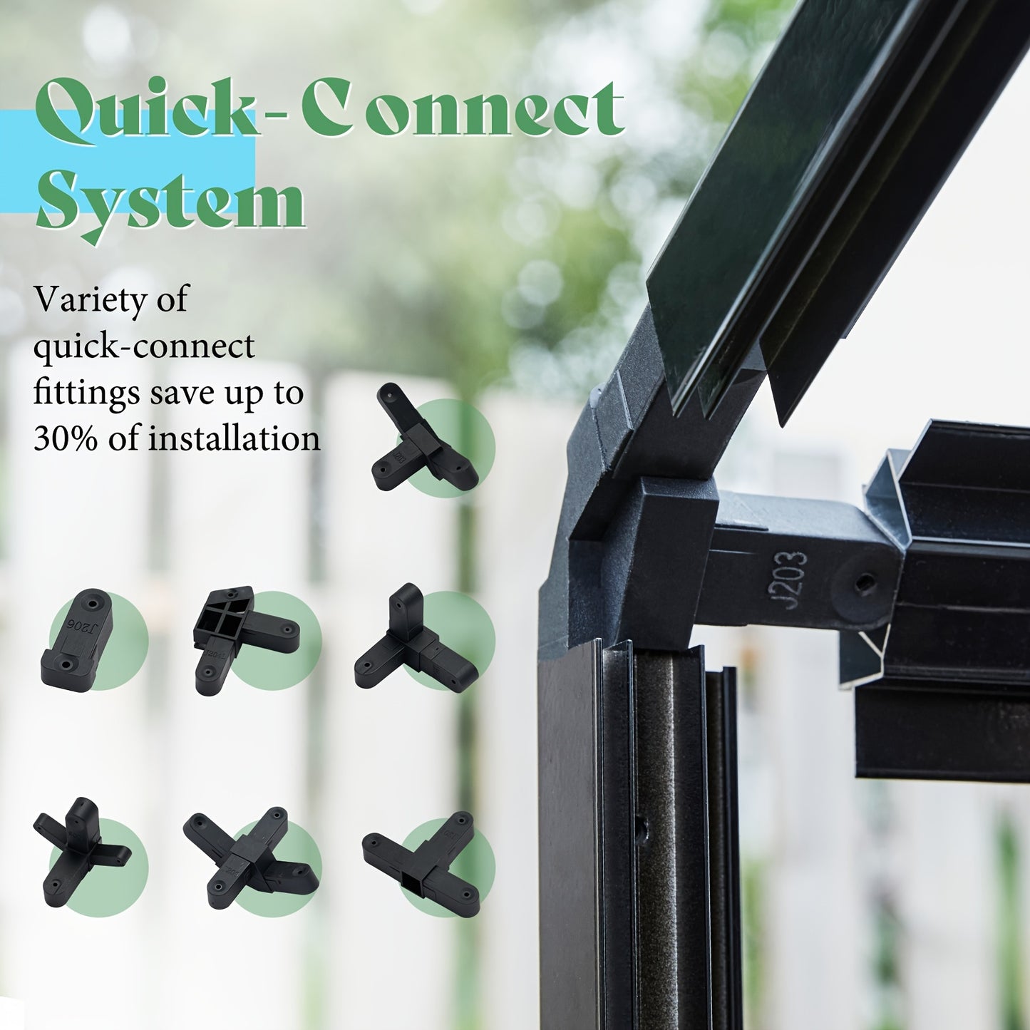 8x7x18 FT Deluxe Premium Polycarbonate Greenhouse/Quick-Connect/Aluminum/2 Swing Doors