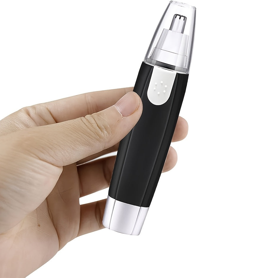1pc Professional Nose & Ear Hair Trimmer - 360° Rotating Stainless Steel Head, Electric Trimmer