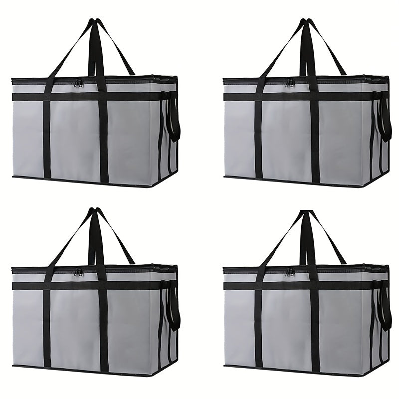 4-Pack Commercial-Grade Insulated Food Delivery Bags XXX-Large Thermal Meal Totes-Hot/Cold Retention