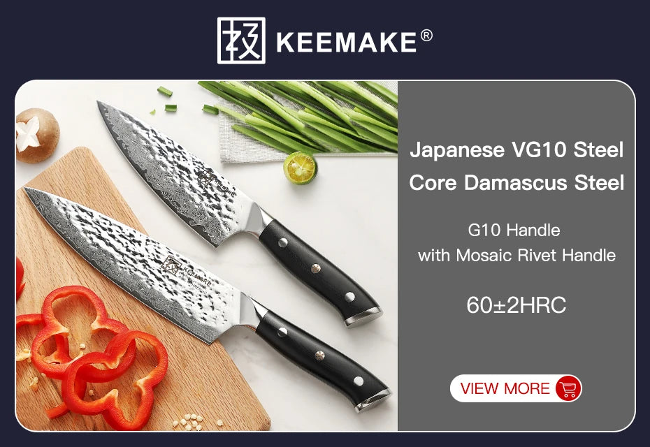 KEEMAKE 7 inch Nakiri Knife Stainless Steel Blade Japanese Chef Cleaver - My Store