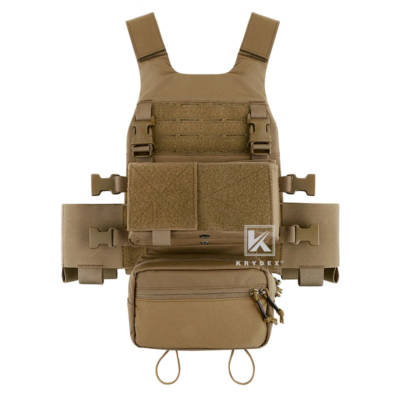 KRYDEX Low Vis Slick Plate Carrier Tactical Vest W/Elastic Cummerbund Micro Fight MK3 Vest