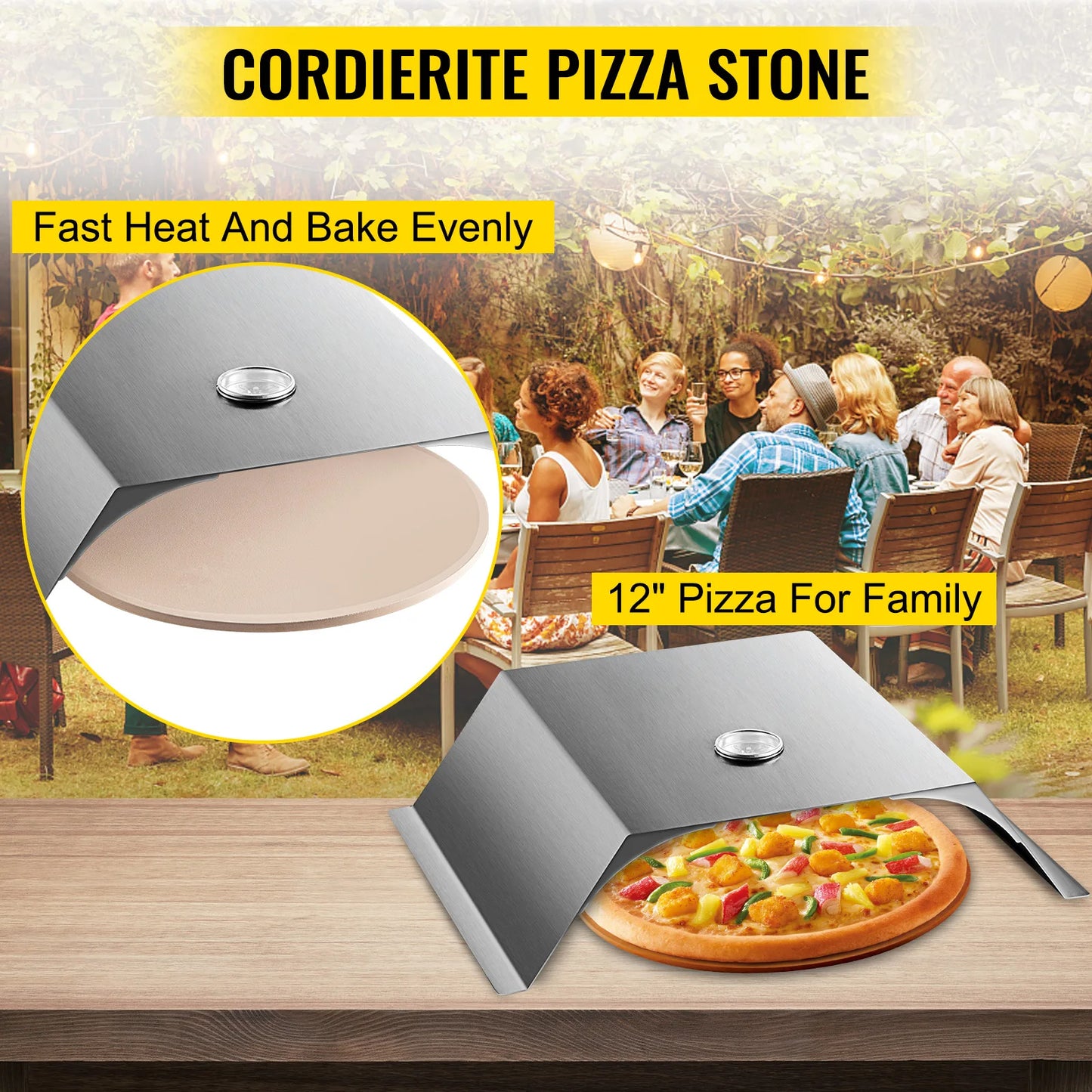 VEVOR 13 Inch Pizza Oven Kit Stainless Steel Durable Including Pizza Chamber - My Store