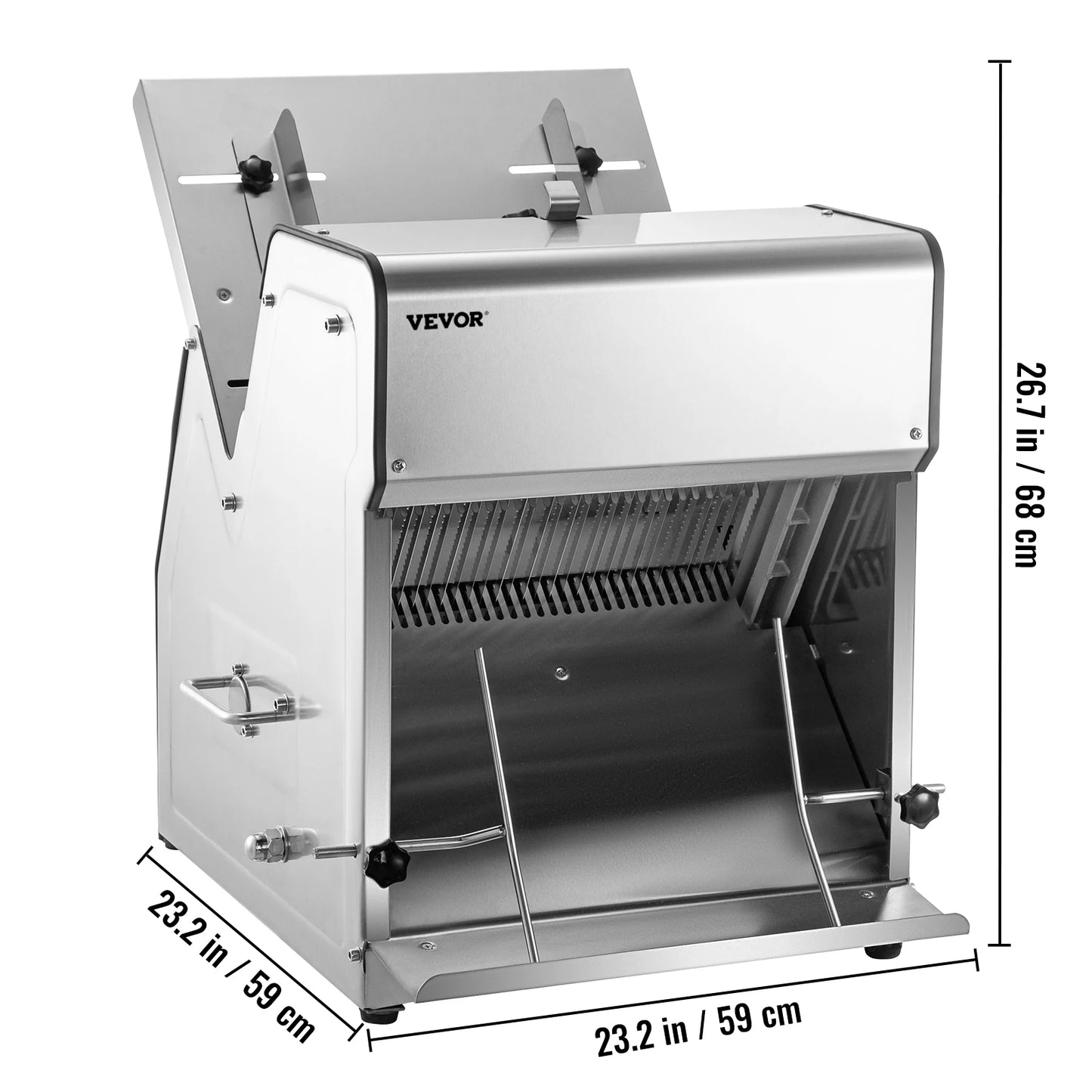 VEVOR Commercial Bread Slicer 370W Stainless Steel 12mm Blades Electric Bread Cutting Machine
