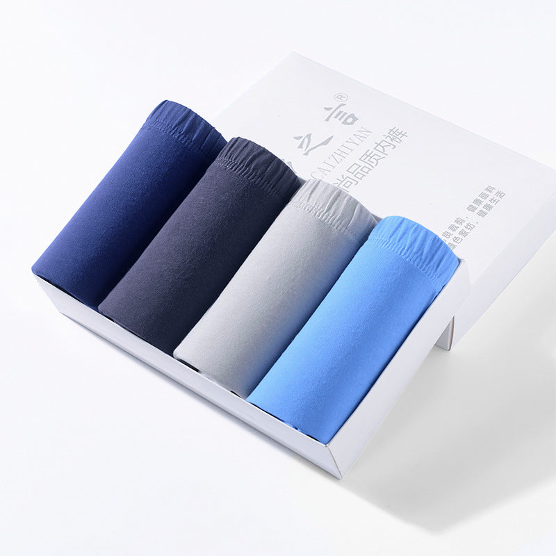 Carefully Selected Pure Cotton Men's Underwear Plus Size Briefs Breathable Sweat-Absorbent Wholesale