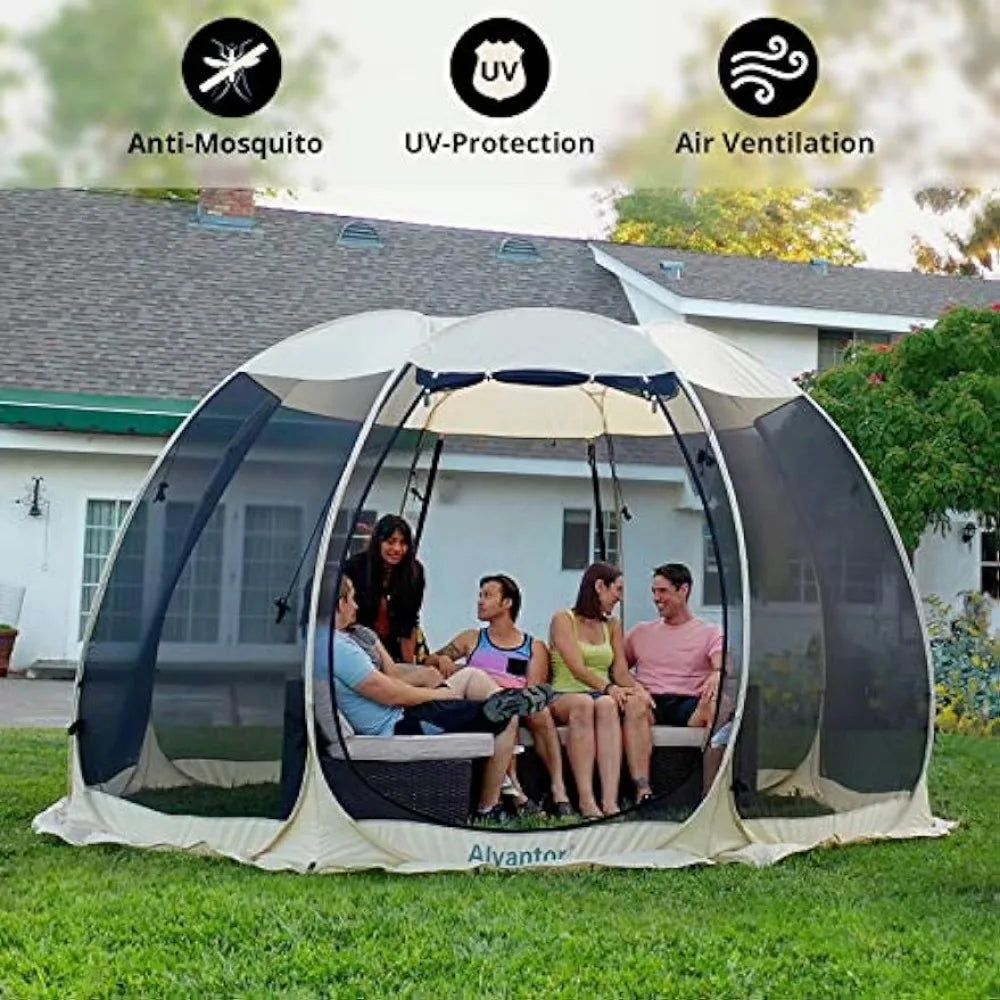 Alvantor Screen House Room Camping Tent Canopy Up Sun Shade Hexagon Shelter Mesh Walls,10'x10'
