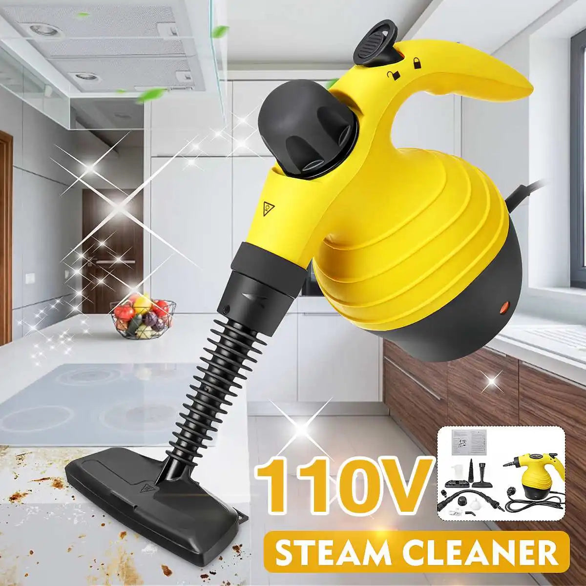 1050W High Pressure Electric Steam Cleaner Household Portable Steam Cleaner Kitchen Toilet