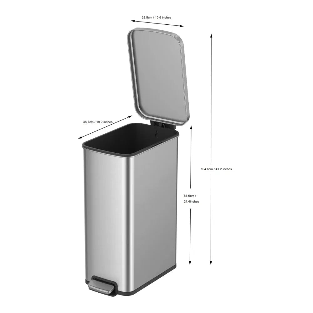 Trash Can 13.2 Gallon Slim Trash Can Wastebasket Recycle Bin Food Waste Household Cleaning Tools