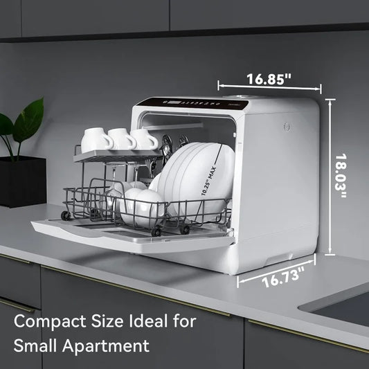 Tableware Countertop Dishwasher, 5 Washing Programs  With 5-Liter Built-in Water Tank