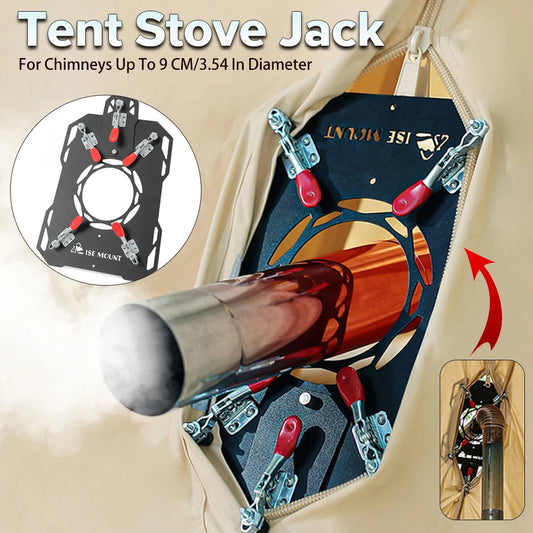 Tent Stove Jack Camping Firewood Stove Pipe Insulation Flame Protection Plate With 9CM/3.54 in Chimney Hole - My Store