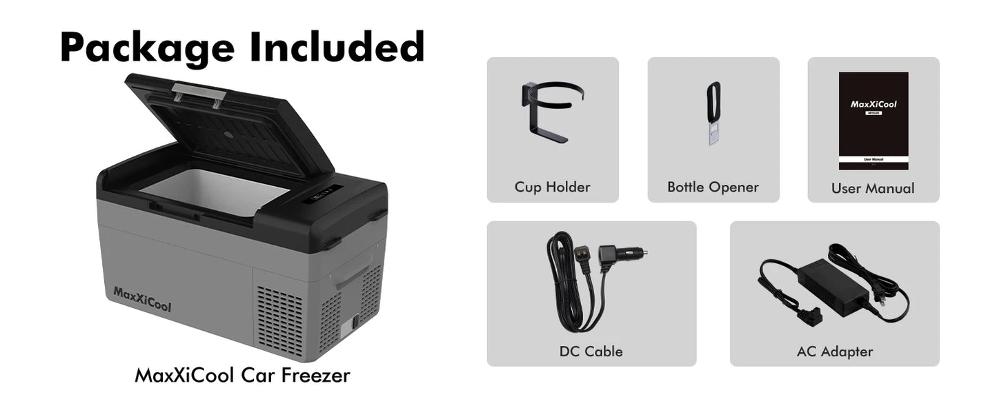 MaxXiCool MF20 Camper Fridge 12v, -4℉-68℉ Fast Cooling Car Refrigerator, Freezer Portable 21Qt/21L