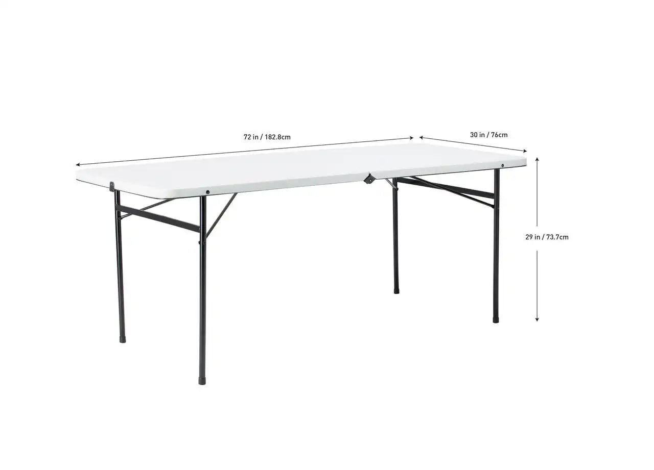 4/6/8 Foot Bi-Fold Plastic Folding Table, Camping Table Outdoor Furniture, White/Black/Grey