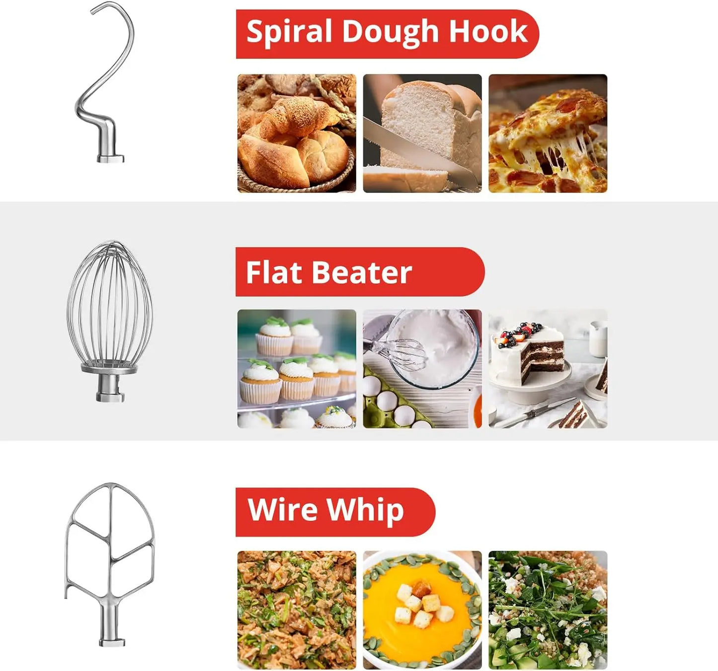 15 QT 600w 3-Speed Commercial Stand Mixer/Stainless Steel Bowl, Dough Hook, Whisk, Heavy Duty Mixer