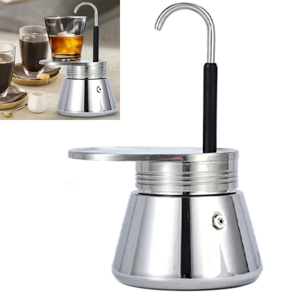 Single/DoubleTube Italian Coffee Machine Maker Espresso Mini Hand Pour Coffee Appliance Pot Easy To Operate & Quick Cleanup Pot - My Store