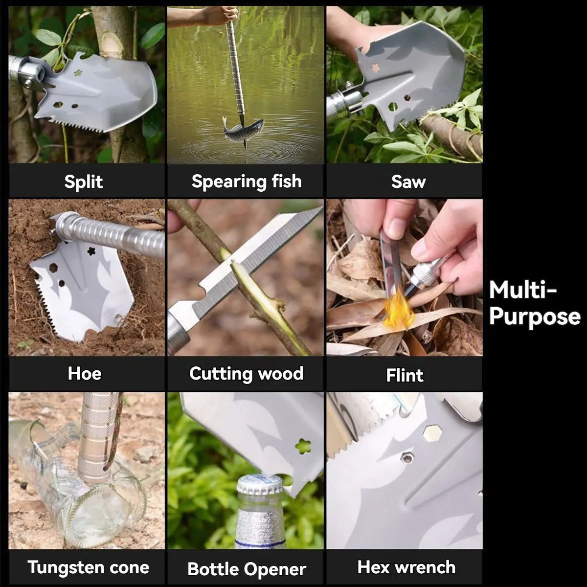 Multi Functional Detachable Foldable Military Electric Shovel/Survival Equipment Self-Defense