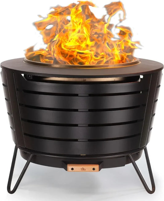 TIKI Brand Smokeless 24.75 in. Patio Fire Pit, Wood Burning Outdoor Fire Pit - My Store