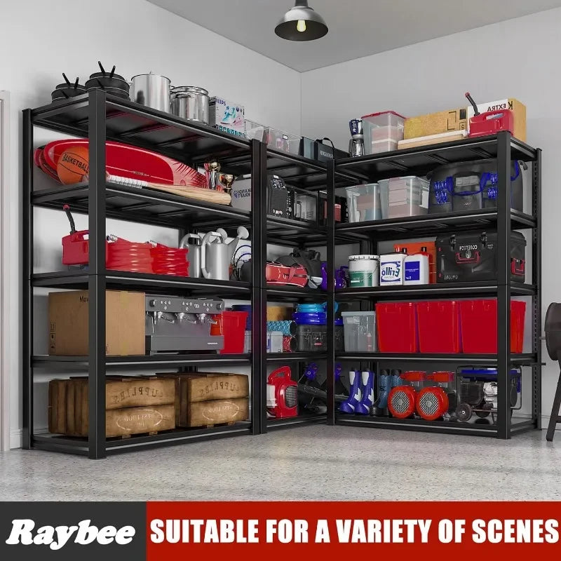 Raybee Garage Shelving Heavy Duty Storage Shelves 2000LBS Adjustable Garage Storage Shelves 5 Tier