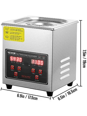 VEVOR Ultrasonic Cleaner w/ Digital Timer & Heater, Professional Jewelry Cleaner, Stainless Steel