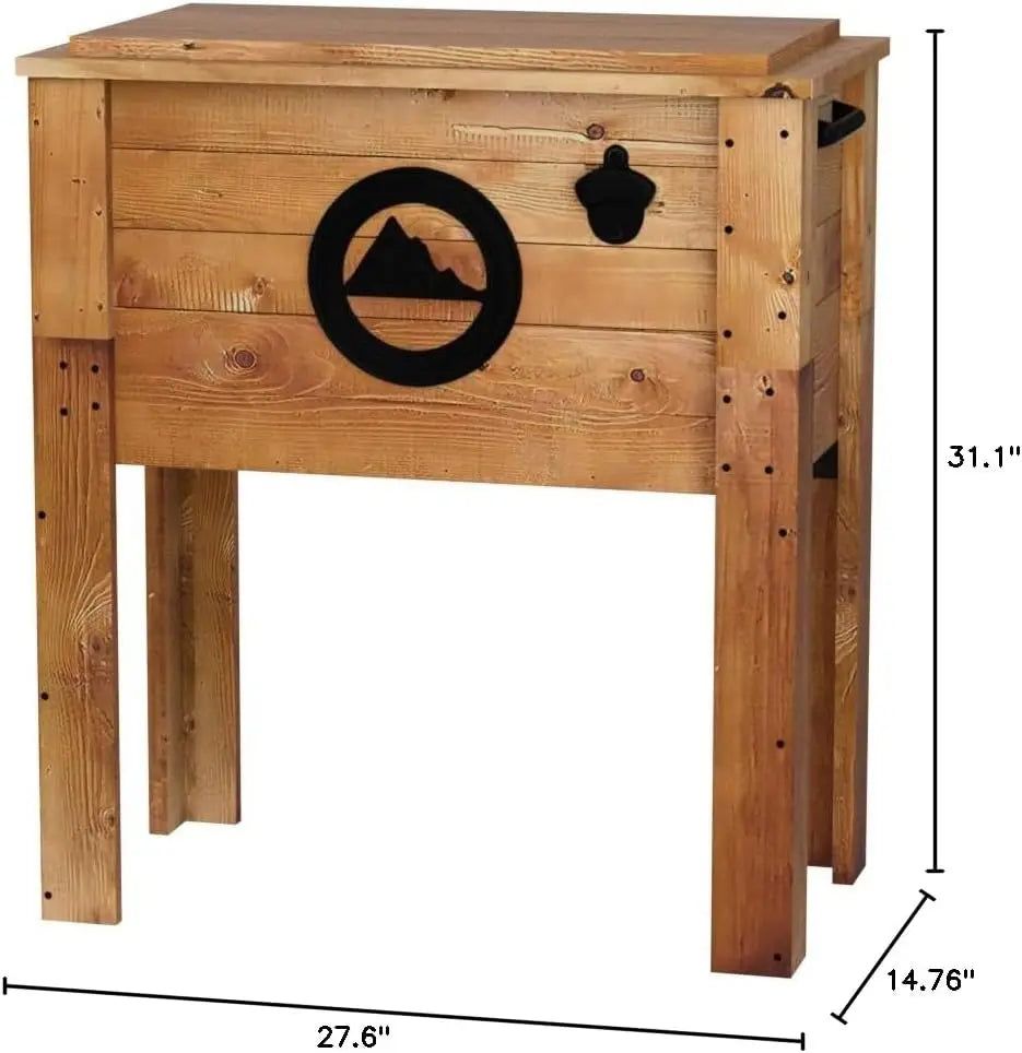 Rustic Outdoor Beverage Cooler for Patio - 45 Qt. - Rustic Brown