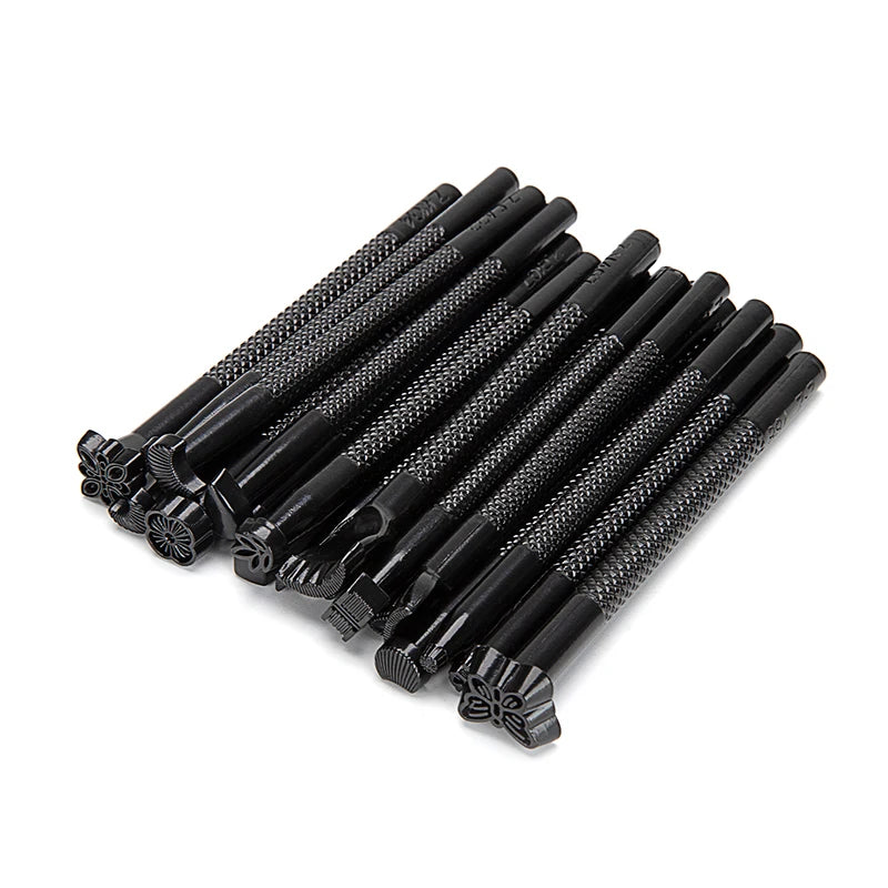 WUTA Leather Stamping Tools Skin Stamps Kit Carving Leather 20Pcs Patterns Leather Craft
