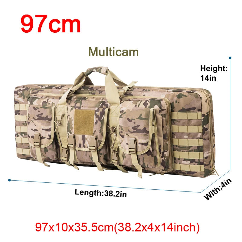LQARMY 32 38 42 48 inch Tactical Double Rifle Case Molle Rifle Bag Sniper Gun Case Hunting