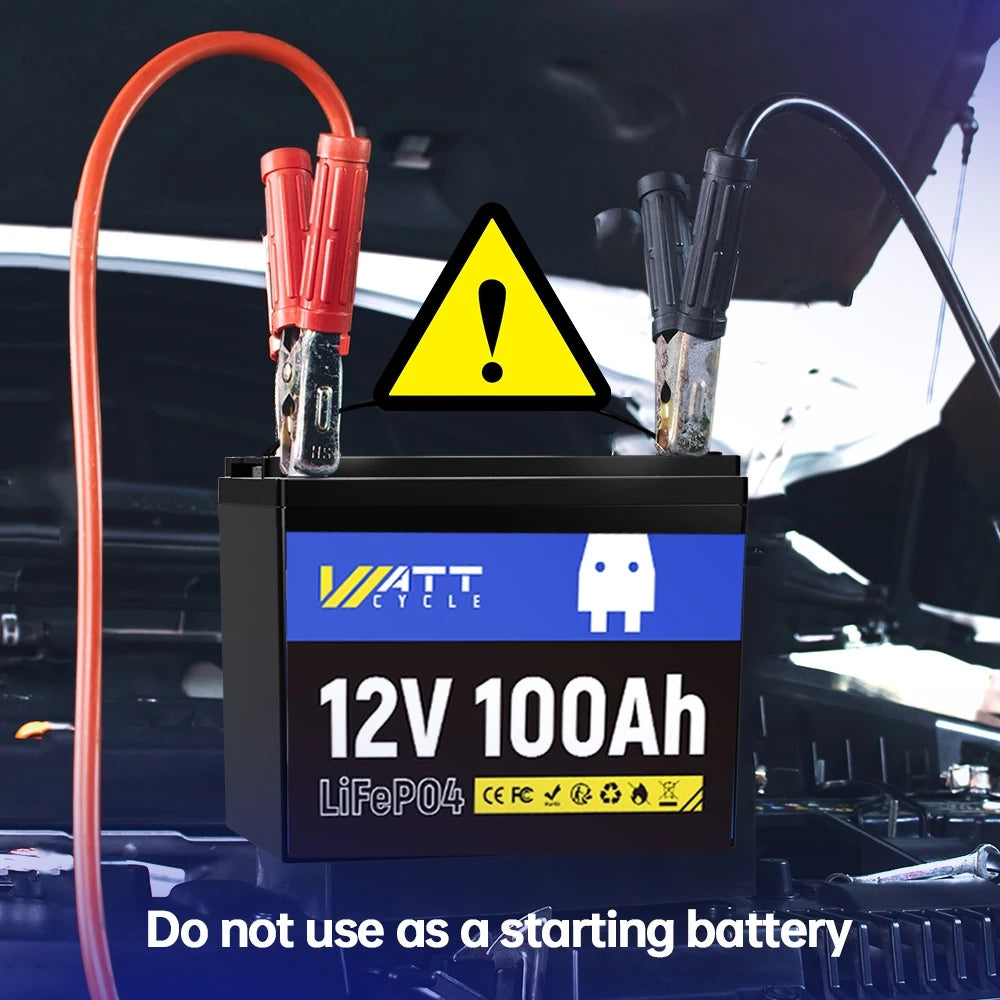 Wattcycle 3 PACK 12V 100Ah LiFePO4 Battery Versatile Series or Parallel 15000 Cycles Power Solution
