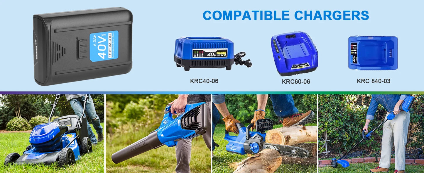 6.0Ah 40V Max Battery for Kobalt KB245-06 KB540-06 KB2540C-06 KB440-03 KB440-06 KB640-03 KB240-06