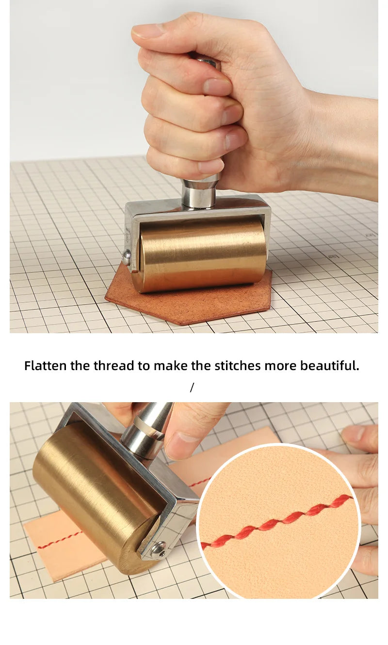 WUTA Design 1000g Smooth & Silent Solid Brass+Stainless Steel Leather Roller Glue Laminating 65mm
