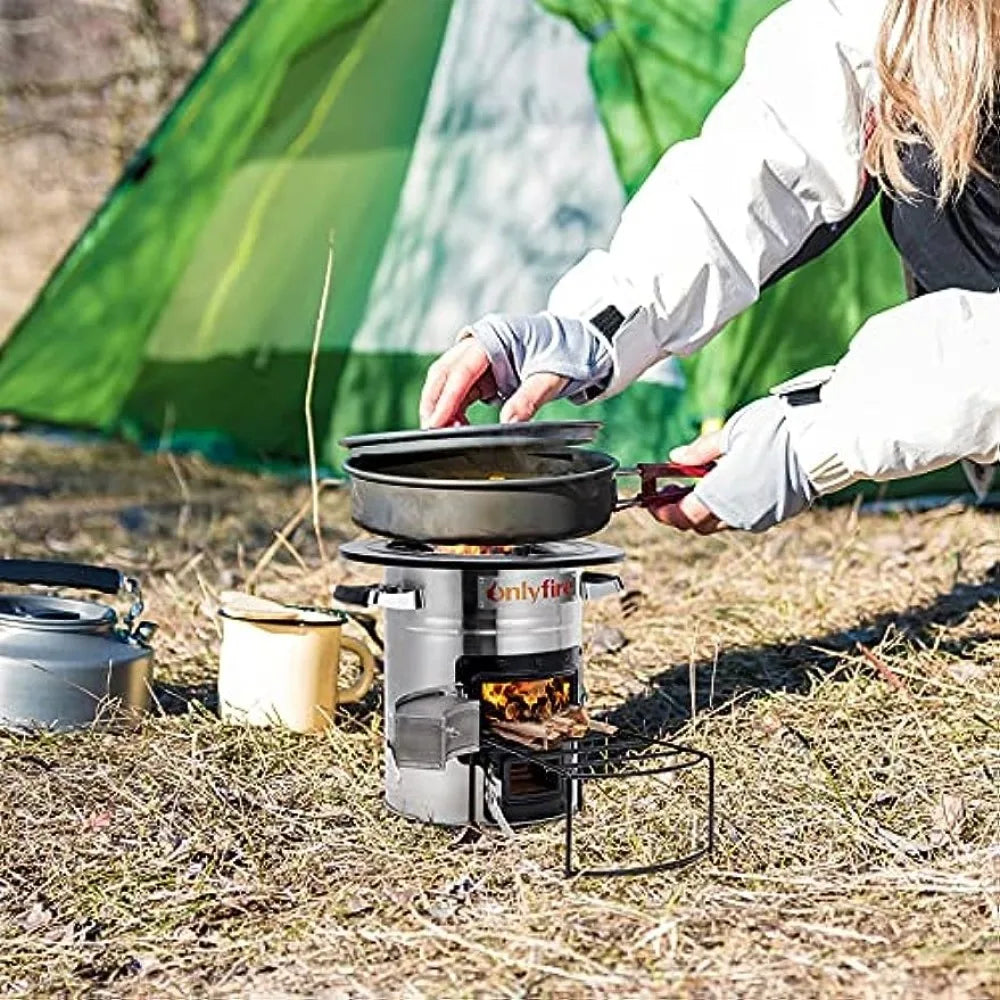 Onlyfire Rocket Stove Outdoor Portable Wood Burning Camp Stove, Stainless Steel - My Store