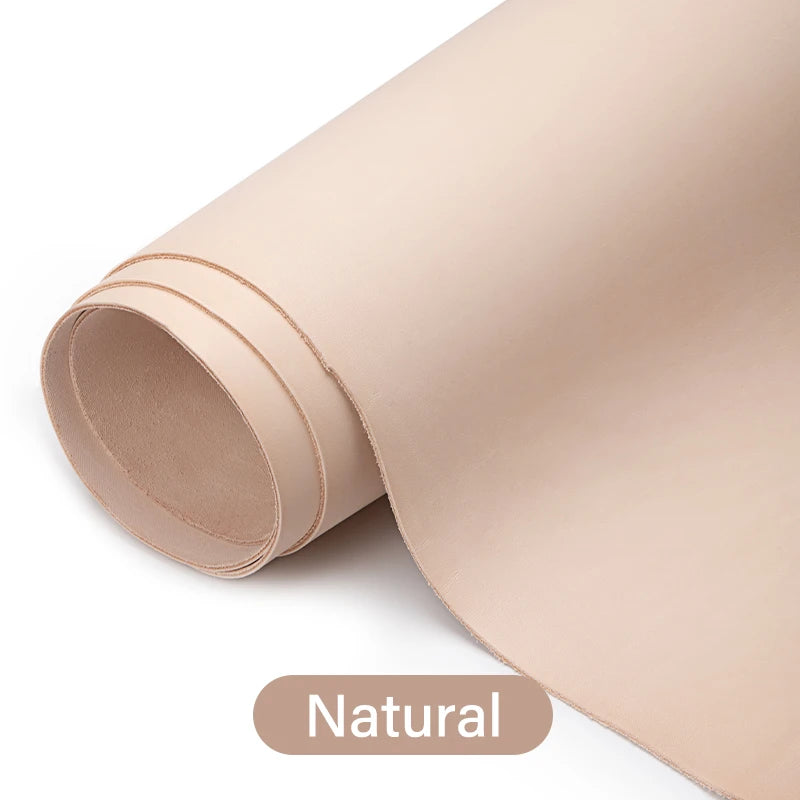 WUTA Full Grain Drum Dyed Vegetable Tanned Cowhide Skin Pre-cut Vachetta Leather Genuine Leather