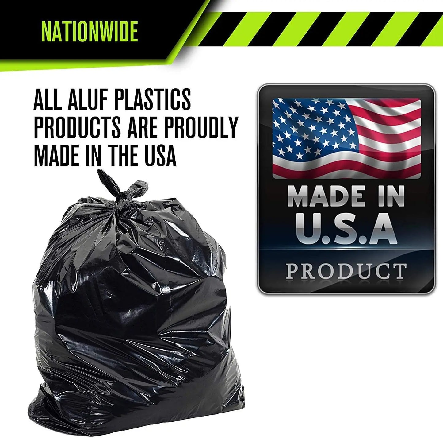 65 Gallon Trash Bags Heavy Duty  (Huge 50 Pack)  1.5 MIL  50" x 48" - Large Black Plastic