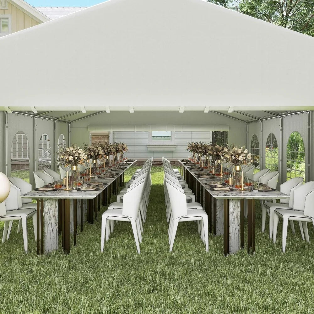 20 x 32 ft OUTSUNNY Heavy Duty Party Tent Outdoor Gazebo Wedding Tent Event Shelter Carport BBQ