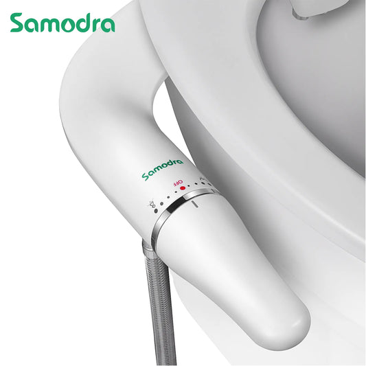 SAMODRA Toilet Bidet Ultra-Slim Bidet Toilet Seat Attachment With Brass Inlet Adjustable Water Pressure