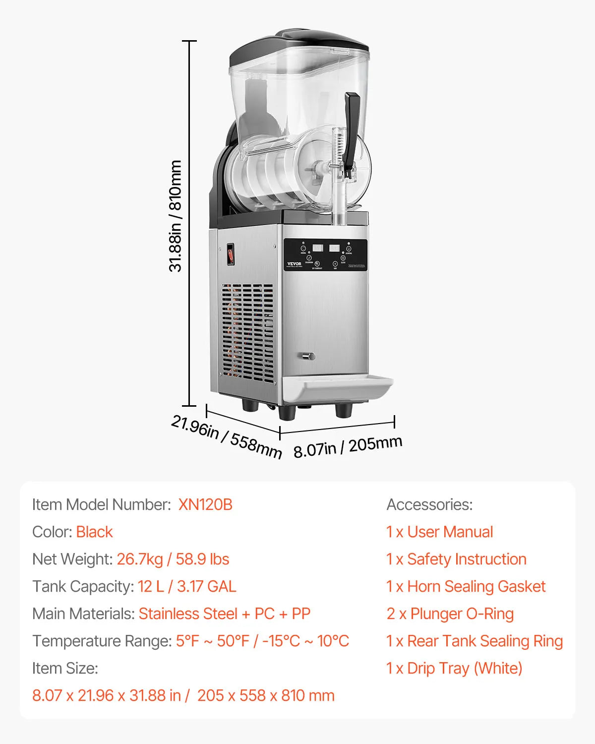 SucceBuy 3-36L Commercial Slushy Machine 1-3 Tanks Stainless Steel Margarita Smoothie Frozen Drink