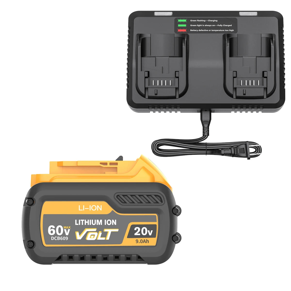 For Dewalt DCB609 20v 60v Max Flexvolt 9ah Lithium-ion Battery 21700/Dewalt DCB606 DCB200 DCB182