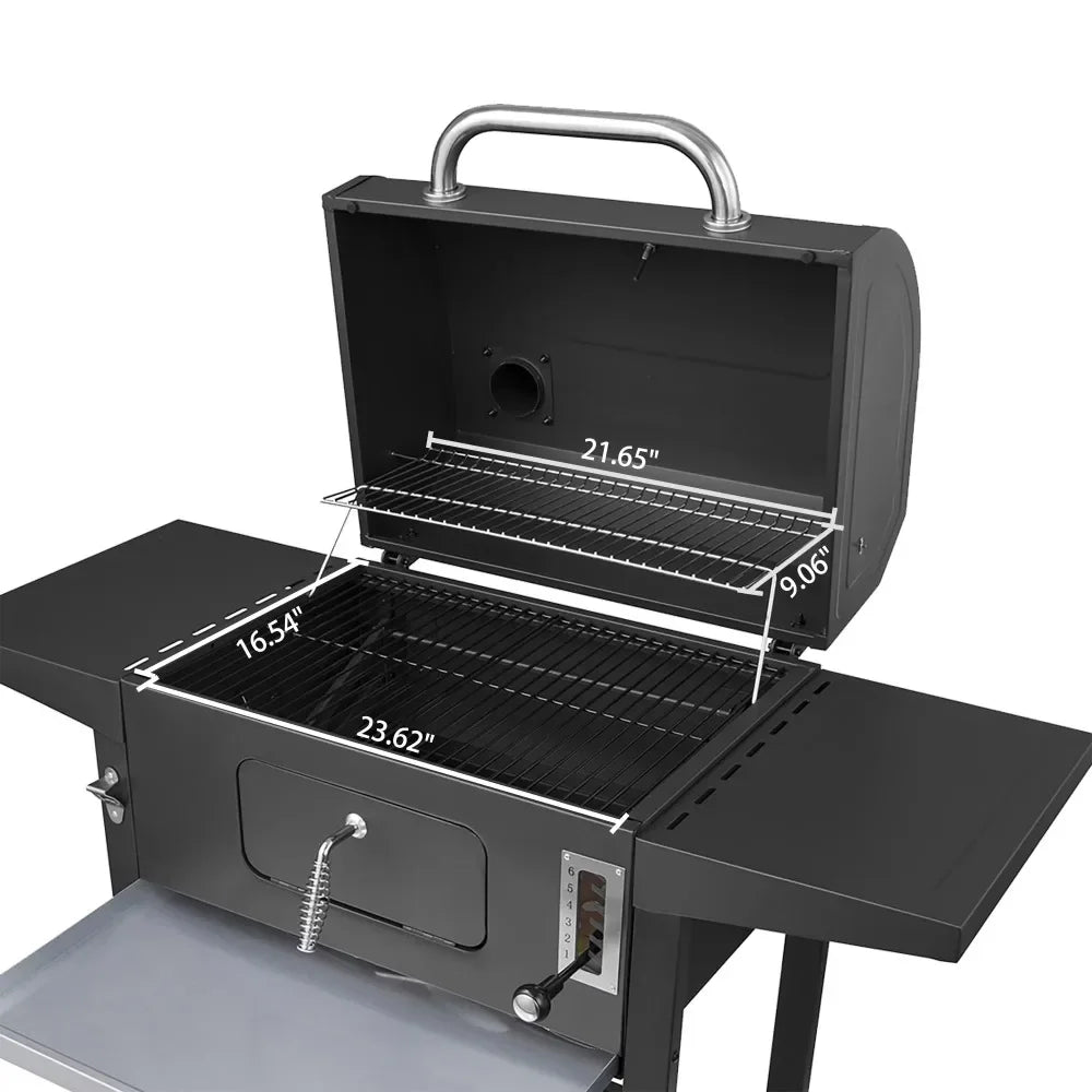 Royal Gourmet CD1824AC 24-Inch Charcoal Grill, with Cover  Open The Door and Add Coals Easily - My Store