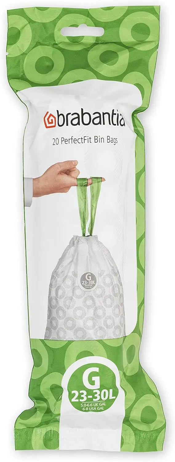 PerfectFit Trash Bags (Size G/6-8 Gal) Thick Plastic Trash Can Liners with Drawstring Handles (120 Bags)