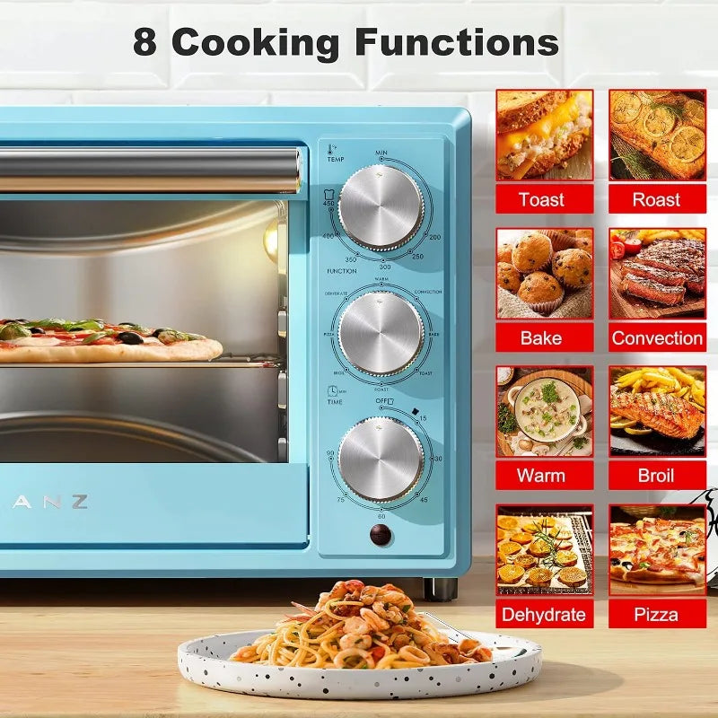 Galanz Large 6-Slice True Convection Toaster Oven, 8-in-1 Combo Bake, Toast, Roast, Broil, Dehydrator