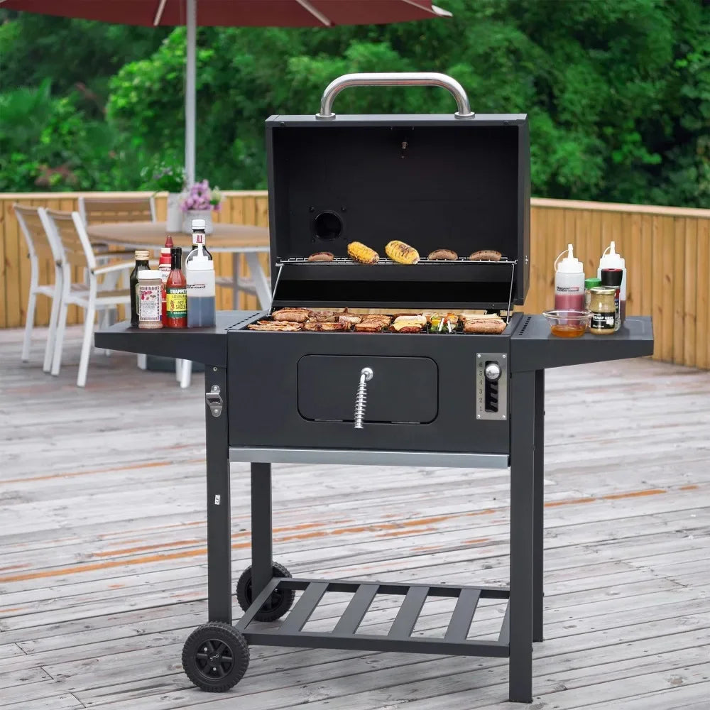 Royal Gourmet CD1824AC 24-Inch Charcoal Grill, with Cover  Open The Door and Add Coals Easily - My Store