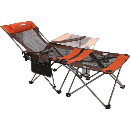 Folding Camp Chairs  2 in 1 Lightweight Mesh Lounger Chair with Carry Bag