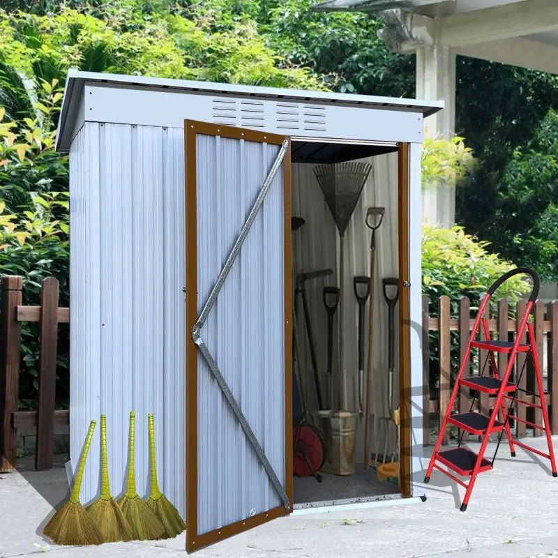 Outdoor metal garden storage sheds 5ftx3ft resistance to fire rot Sports equipment camping storage