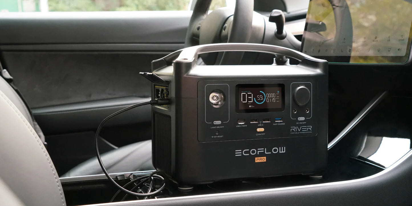 ECOFLOW RIVER Pro Portable Power Station 720Wh, Power Multiple Devices, Recharge 0-80% Within 1 Hour