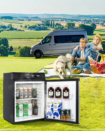 SMAD 6.1 Cu. Ft RV Propane Refrigerator W/Freezer LPG/110V 2 Way Gas Fridge with Reversible Door