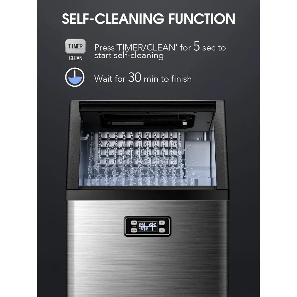 Joy Pebble V2.0 Commercial Ice Maker, 100 lbs,2-Way Add Water, Large Ice Maker Self Cleaning
