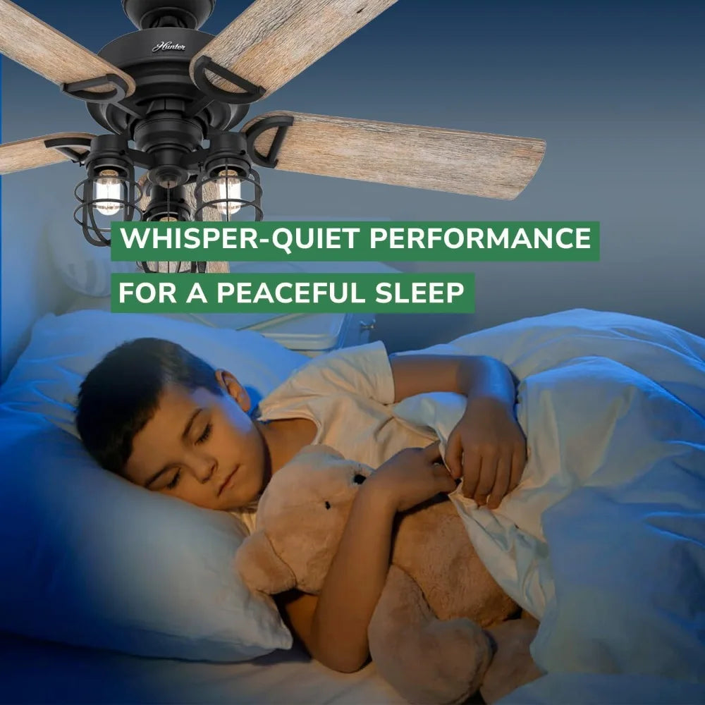 Fan Company 50409 Rustic 52"Starklake Indoor/Outdoor Ceiling Fan w/3 LED Bulbs/Pull Chain Control