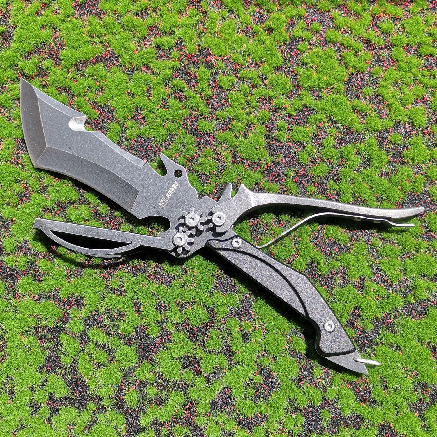 Stainless Steel Multifunctional Knife Scissors Straight Knives Mechanical Folding Knife Scissors Interchangeable - My Store