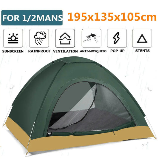 Quick Automatic Opening Tent 2-3 People Ultralight Camping Tent Waterproof Outdoor Hiking fishing Family Travel Backpacking Tent - My Store
